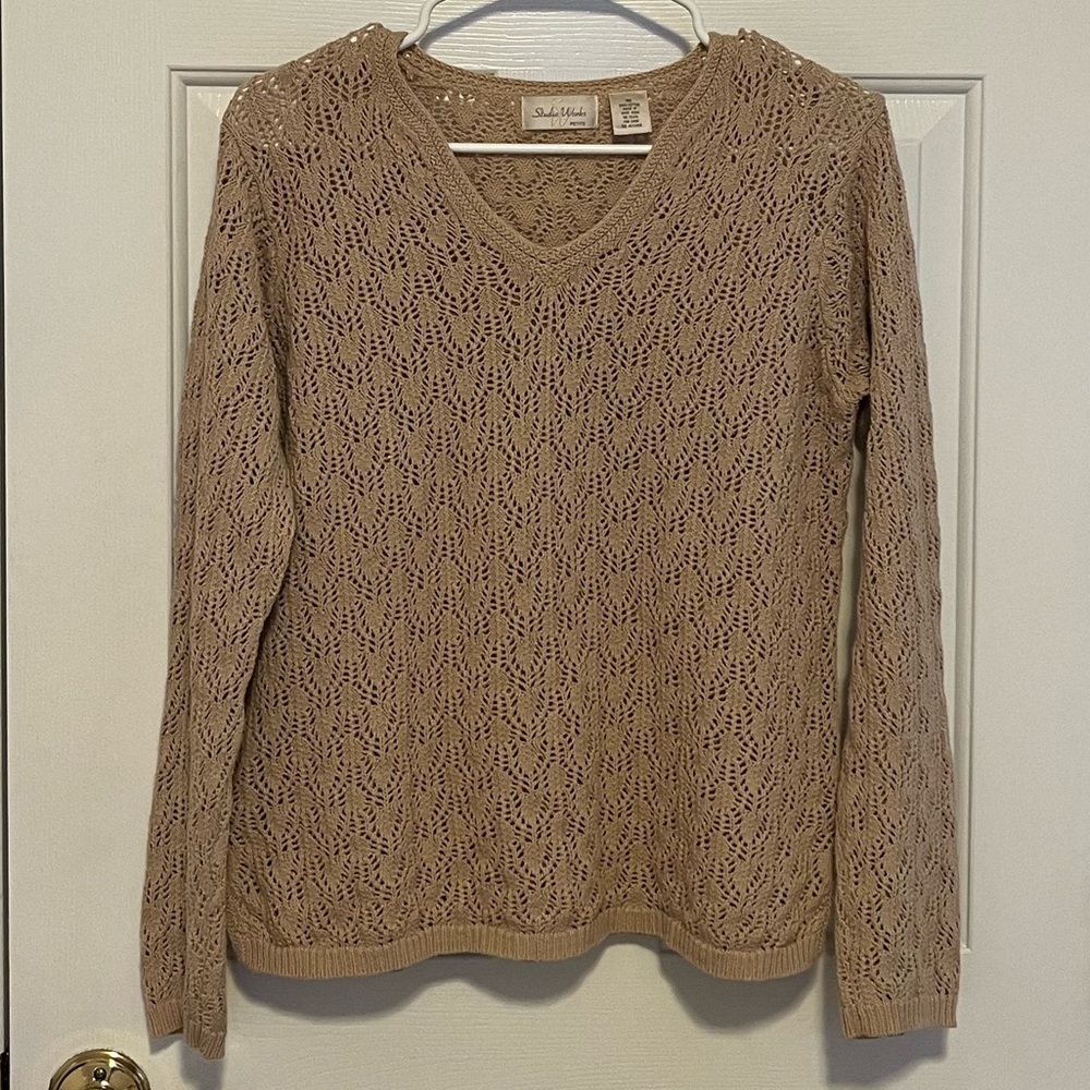 Studio Works Petite Crocheted Pullover